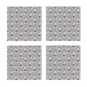 wire fox terrier (small scale) simple dog breed fabric grey