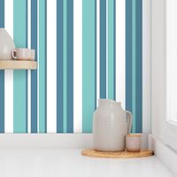 Beach House Stripe - Navy Aqua White