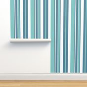 Beach House Stripe - Navy Aqua White