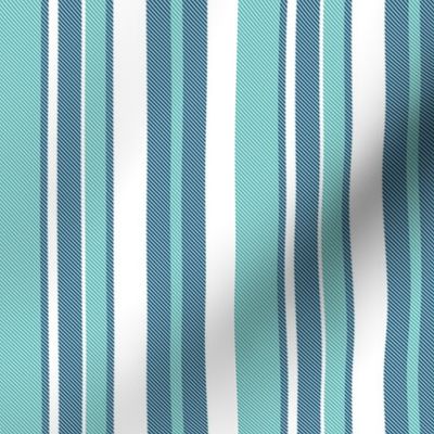 Beach House Stripe - Navy Aqua White