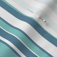 Beach House Stripe - Navy Aqua White