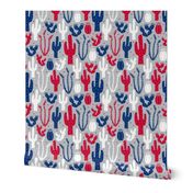 Arizona Backyard (Red, White and Blue on Silver Extra Small)