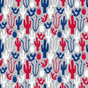 Arizona Backyard (Red, White and Blue on Silver Extra Small)