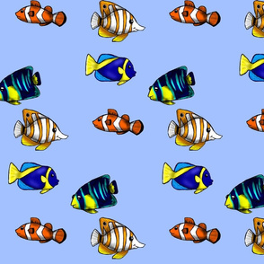 Fish in the Sea- Light Blue Background