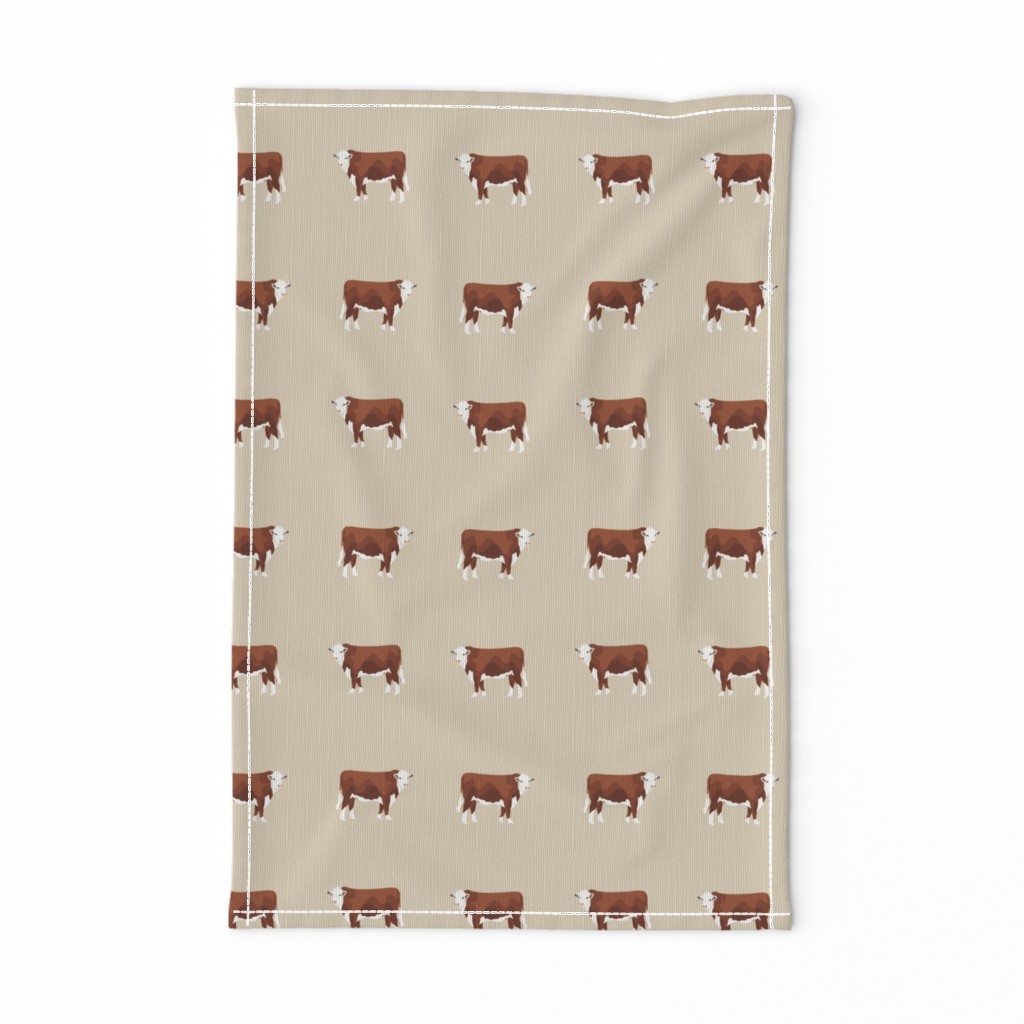 Hereford Cattle - cattle farm fabric