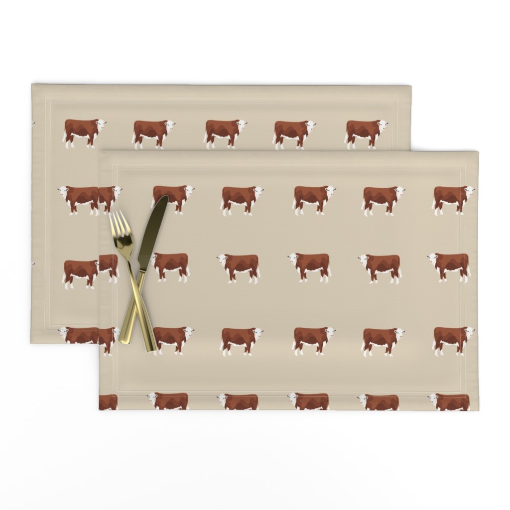 Hereford Cattle - cattle farm fabric