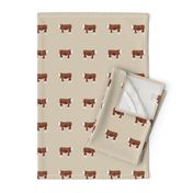 Hereford Cattle - cattle farm fabric