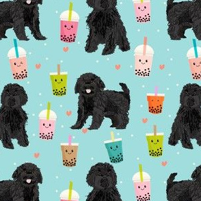 cavoodle black bubble tea dog breed fabric 