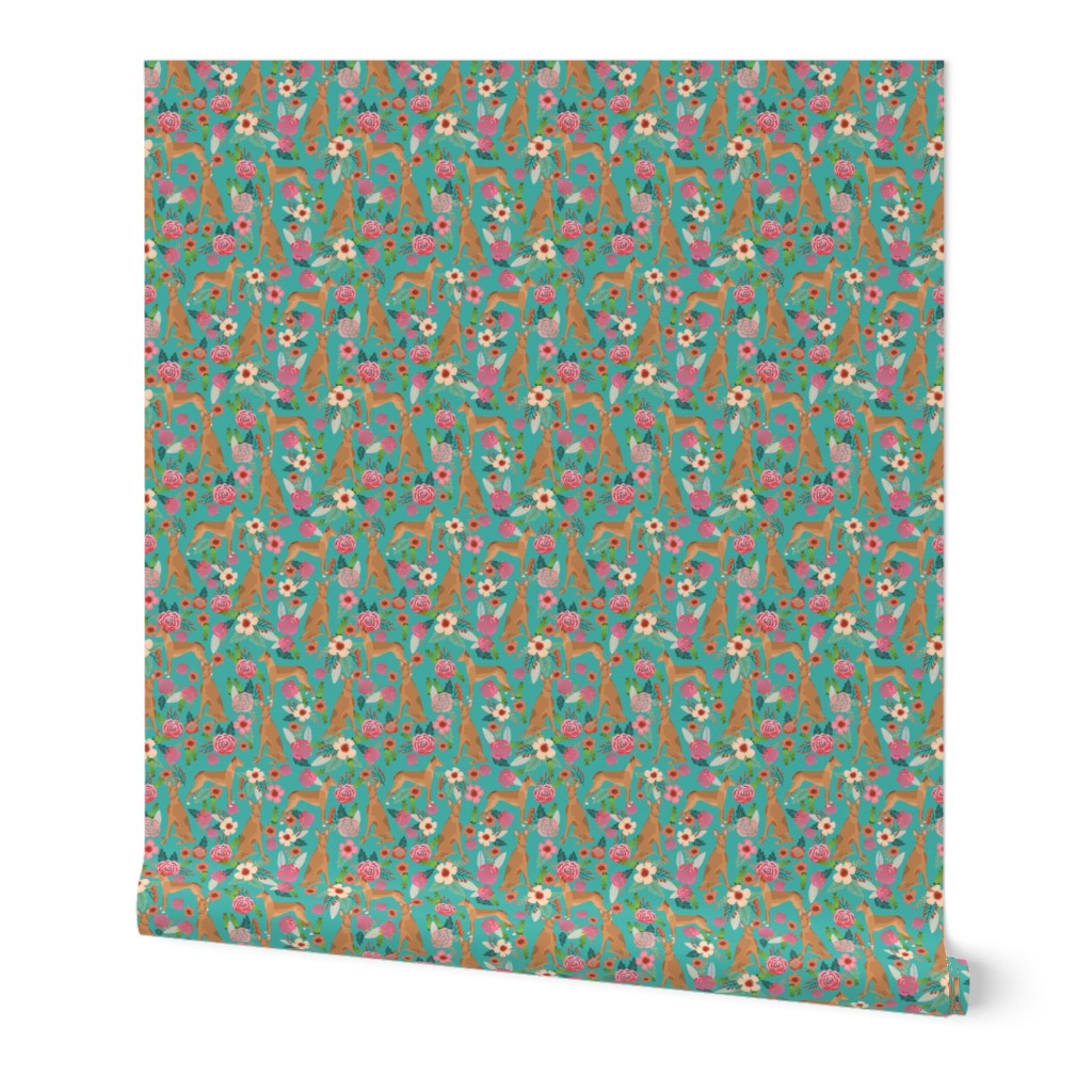 pharaoh hound floral teal