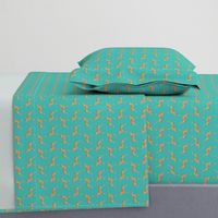 pharaoh standing teal dog fabric 