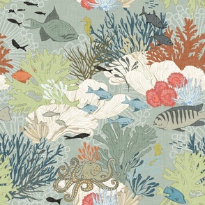 Coral Reef - Sage-Linen