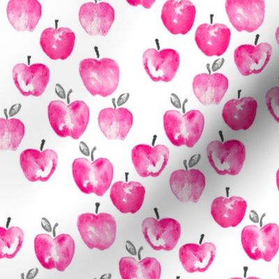 watercolor apples - pink