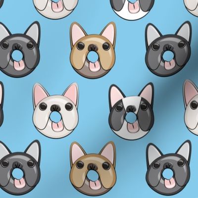 Frenchie - French Bulldog donuts (blue)