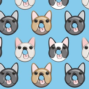 Frenchie - French Bulldog donuts (blue)