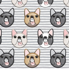 Frenchie - French Bulldog donuts (grey stripes)