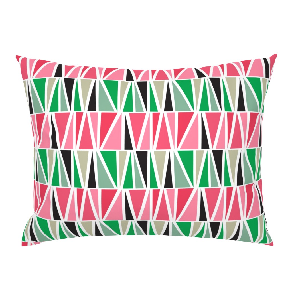 watermelon abstract triangles colour block 