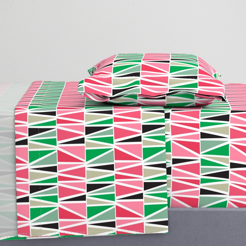 watermelon abstract triangles colour block 
