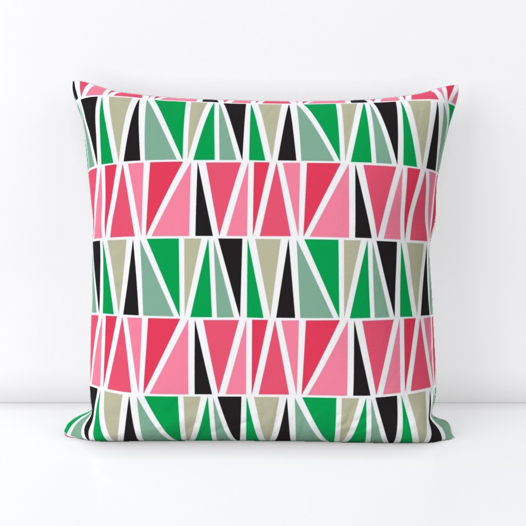 watermelon abstract triangles colour block 