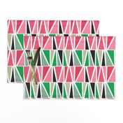 watermelon abstract triangles colour block 