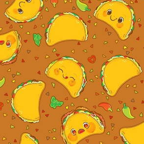 Taco Pattern Brown - Larger Print