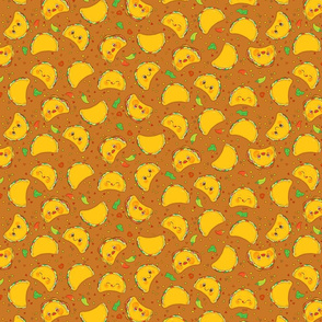 Taco Pattern Brown - Smaller Print