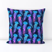 Luminescent Rainbow Jellyfish on Navy Blue - small