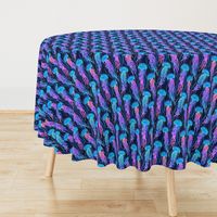 Luminescent Rainbow Jellyfish on Navy Blue - small