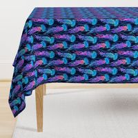 Luminescent Rainbow Jellyfish on Navy Blue - small