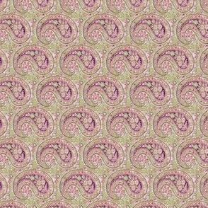 paisley green-lilac-red small