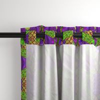 Doodle patchwork--purple and green