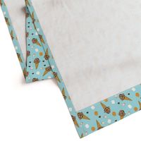 ice cream cone rocky road summer foods fabric blue