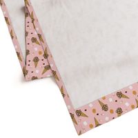 ice cream cone rocky road summer foods fabric pink