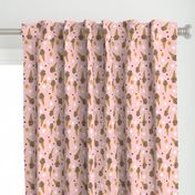 ice cream cone rocky road summer foods fabric pink