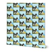 Landseer Newfoundland Beach Scene Fabric