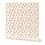 Pink on cream watercolor stains || polka dot pattern for nursery, baby girl