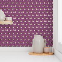 basset hound standing dog breed fabric purple