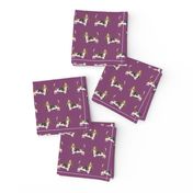 basset hound standing dog breed fabric purple