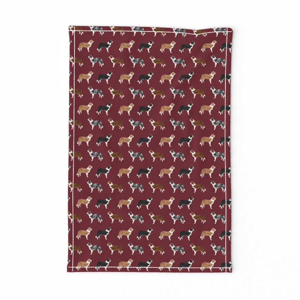 border collie mixed coats dog breed fabric burgundy