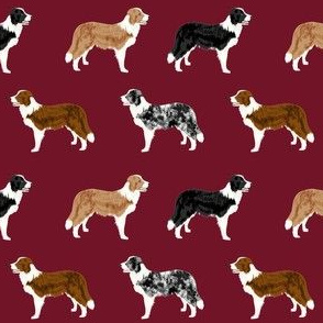 border collie mixed coats dog breed fabric burgundy