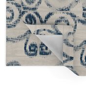 Modern Farmhouse Ikat ~ Cream Navy