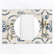 Modern Farmhouse Ikat ~ Cream Navy