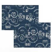 Modern Farmhouse Ikat ~ Navy Cream