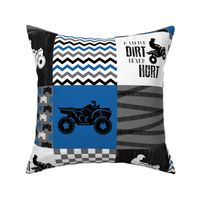 4 Wheel/ATV/A little Dirt Never Hurt - Wholecloth Cheater Quilt - Blue