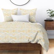 Modern Farmhouse Ikat ~ Off White Golden