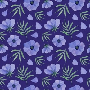 very peri flowers on dark blue