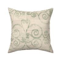 Modern Farmhouse Ikat ~ Ivory Sage Green