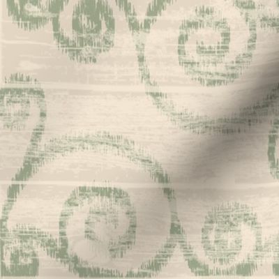 Modern Farmhouse Ikat ~ Ivory Sage Green