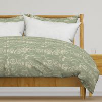 Modern Farmhouse Ikat ~ Sage Green Ivory