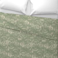 Modern Farmhouse Ikat ~ Sage Green Ivory