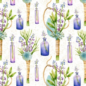 lavender bottles and boutonnieres